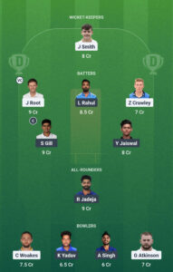 Eng vs ind 5th test dream11 team