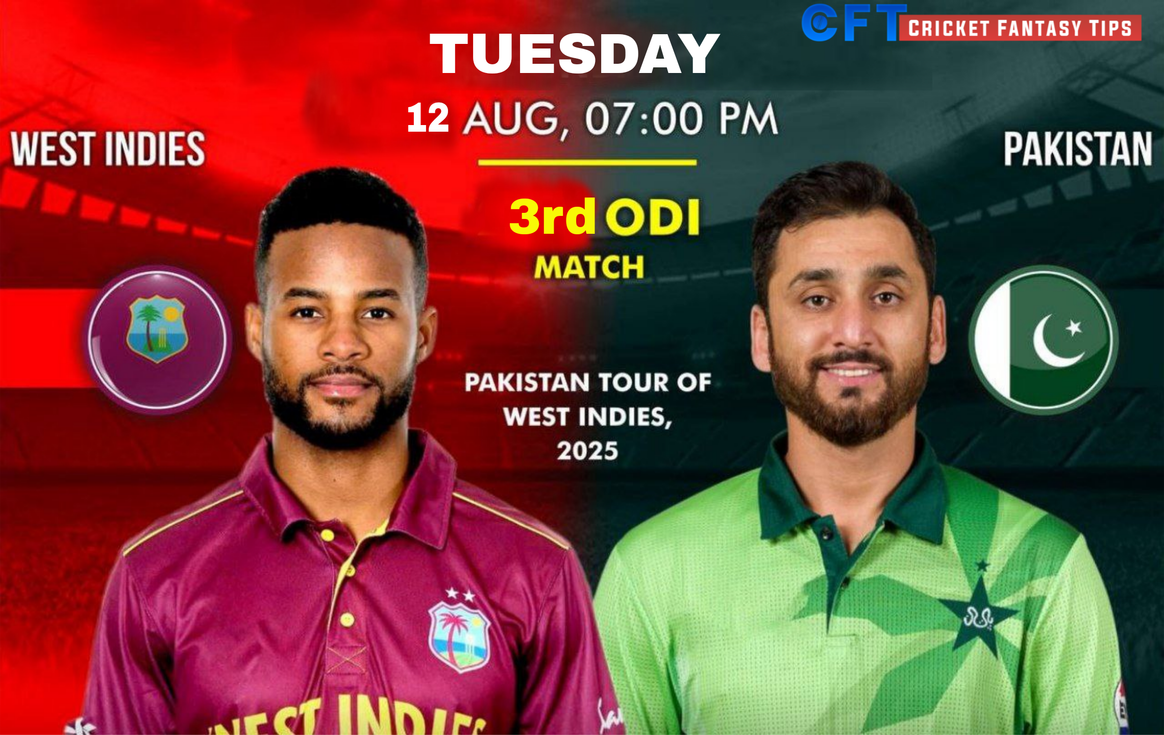 WI vs PAK 3rd Odi Dream11 Prediction Today Match, Dream11 Team Today, Fantasy Cricket Tips, Playing XI, Pitch Report,-Pakistan Tour of West Indies 2025