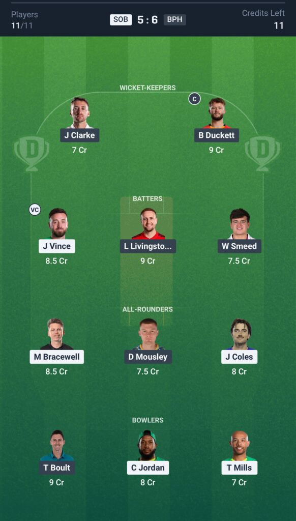 SOB vs BPH Dream11 Prediction Today Match, Dream11 Team Today, Fantasy Cricket Tips, Playing XI, Pitch Report,& Injury Updates- The Hundred Competition 2025, Match 7th, 10 August.
