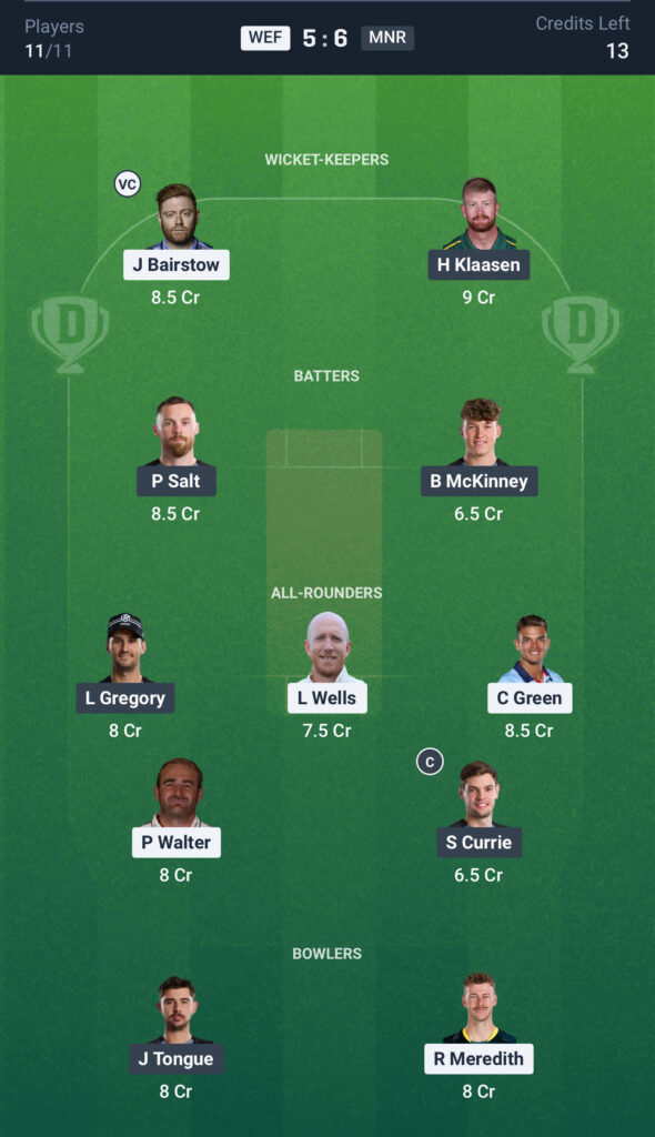 WEF vs MNR 12th Match Dream11 Prediction Today Match, Dream11 Team Today, Fantasy Cricket Tips, Playing XI, Pitch Report,& Injury Updates- The Hundred Competition 2025,13 August.