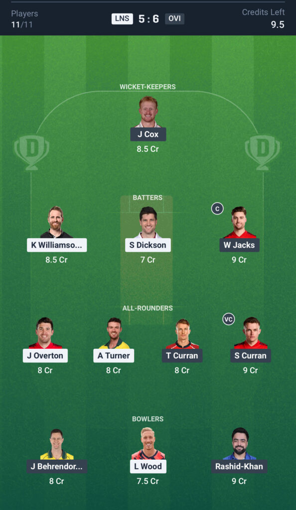 LNS vs OVI Dream11 Prediction Today Match