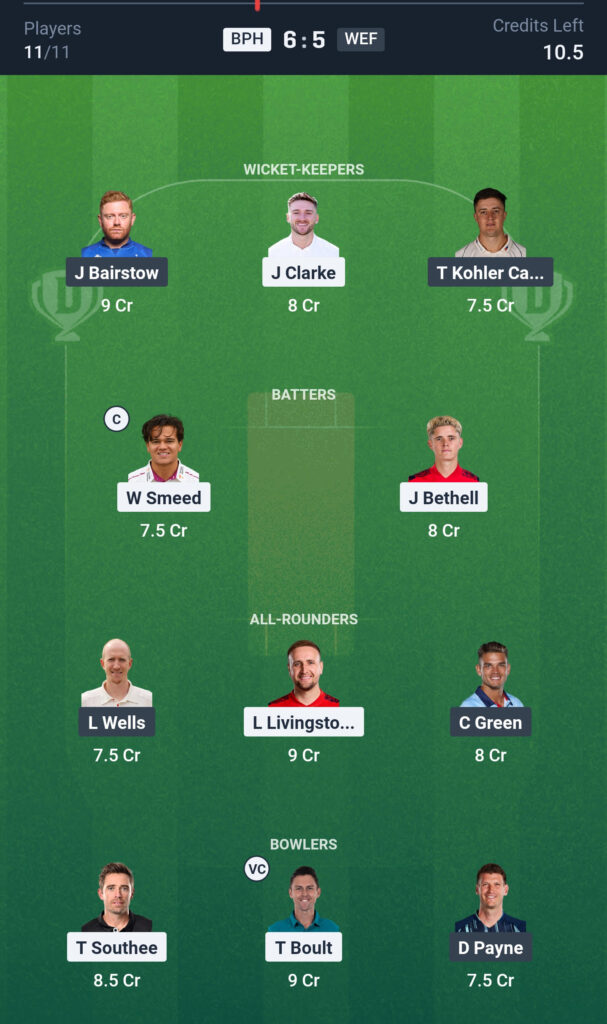 BPH vs WEF Dream11 Prediction Today Match, Dream11 Team Today, Fantasy Cricket Tips, Playing XI, Pitch Report,& Injury Updates- The Hundred Competition 2025,24th Match